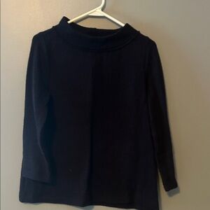 LOFT Navy Cowl Neck Sweater